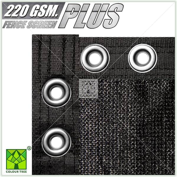 4 ft. x 50 ft. Heavy-Duty PLUS Black Privacy Fence Screen Mesh Fabric with Extra-Reinforced Grommets for Garden Fence