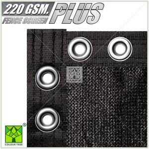 6 ft. x 50 ft. Heavy-Duty PLUS Black Privacy Fence Screen Mesh Fabric with Extra-Reinforced Grommets for Garden Fence