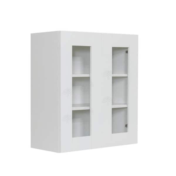 LIFEART CABINETRY Anchester Assembled 30 in. x 30 in. x 12 in. Wall Mullion Door Cabinet with 2-Doors 2-Shelves in White