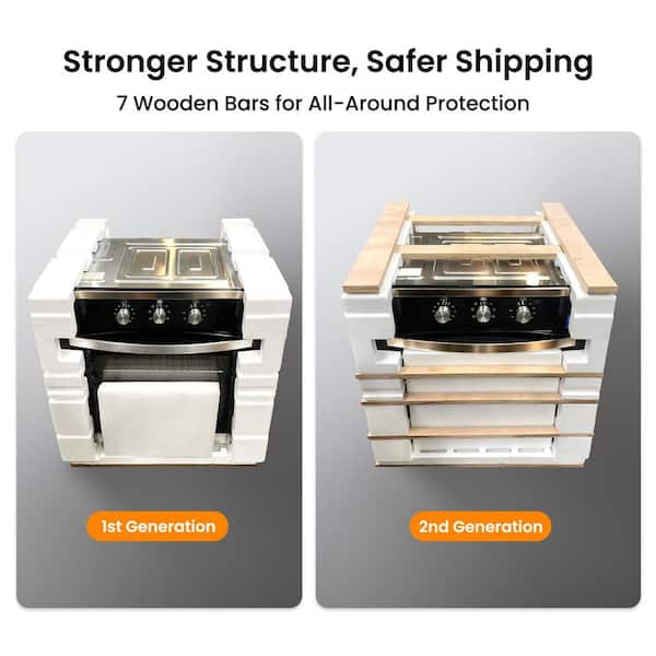 24 in. 2.83 cu. ft. Built-in single Electric Wall Oven with Convection and Manual Clean in Stainless Steel, 8 Funtions