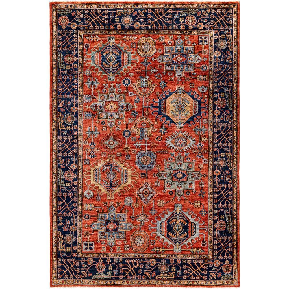 Chloe & Olivia Home Serapi Red 6 x 9 Tribal Wool Indoor Area Rug