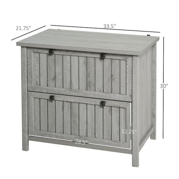 HOMCOM Grey Wooden Kids Corner Cabinet