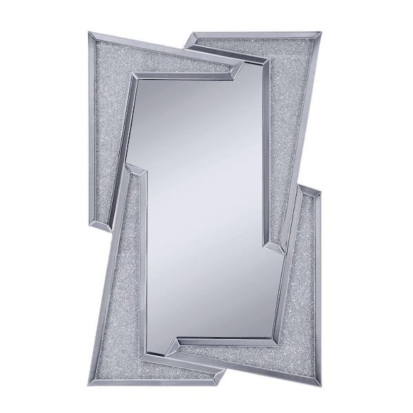 Benjara Clear 1.46 in. W x 47.24 in. H L Shaped Wood Wall Decor Mirror