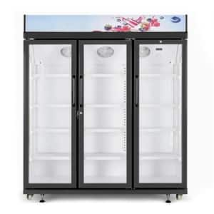 60 in. W 40. 3cu.ft Glass Door Commercial Merchandiser Cooler Refrigerator in Black