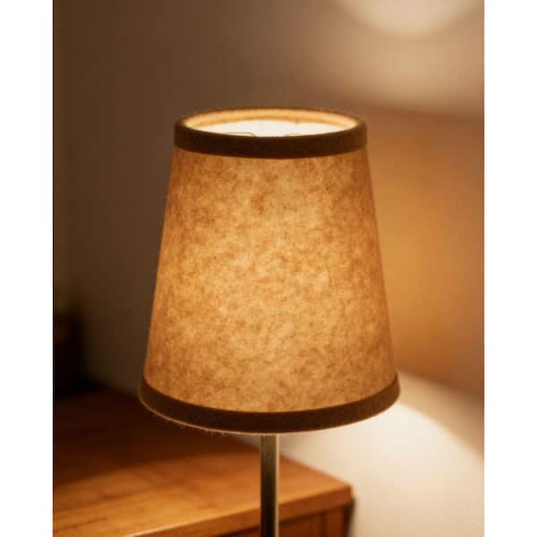 4.00 in. Yellow Paper Round Slant Hardback Chandelier Lamp Shade with Flame Clip Fitter(Set of 6)
