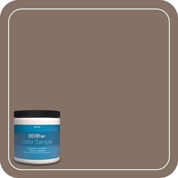 BEHR PREMIUM PLUS 8 oz. #PPU5-17 Cardamom Spice Satin Enamel Interior/Exterior Paint & Primer Color Sample