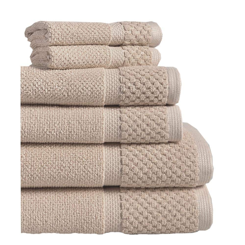 Espalma Diplomat 6-Piece Taupe Solid Cotton Bath Towel Set 869341 - The ...