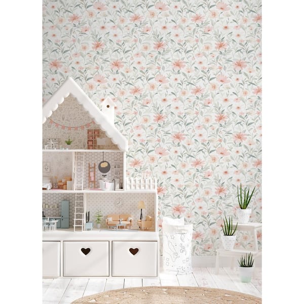 RoomMates Flower Market Pink Vinyl Peel and Stick Matte Wallpaper 30.75 sq.  ft. RMK12633PL - The Home Depot