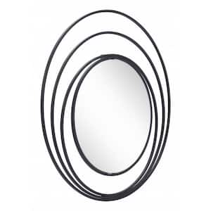 31.7 in. x 31.7 in. Classic Irregular Framed Black Vanity Mirror