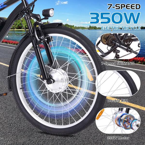 Cysum Tricycle Électrique Pliable 16 Pouces – 48V 22Ah, Autonomie 120 Km, Paniers Avant/Arrière