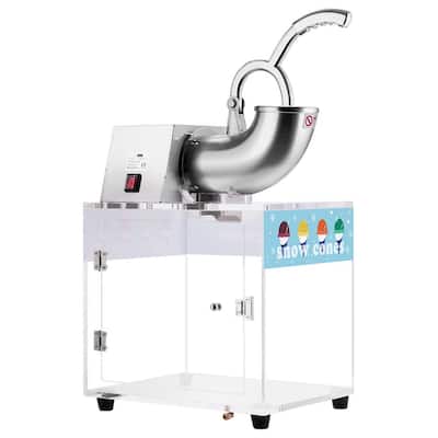 140 oz. 440lbs/hr Dual Blades Stainless Steel Snow Cone Machine with Acrylic Box