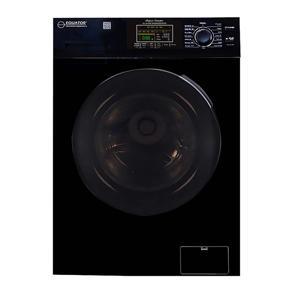 1.62 cu. Ft./15lbs Fully Built-in All-in-One Washer Dryer Combo Ventless 110V in Black