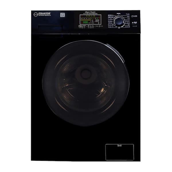 Unbranded 1.62 cu. Ft./15lbs Fully Built-in All-in-One Washer Dryer Combo Ventless 110V in Black