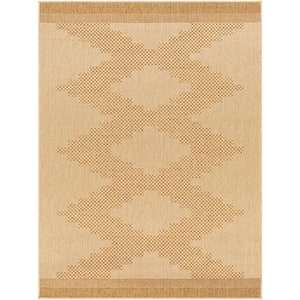 Pismo Beach Natural Wheat Diamond 8 ft. x 8 ft. Square Indoor/Outdoor Area Rug
