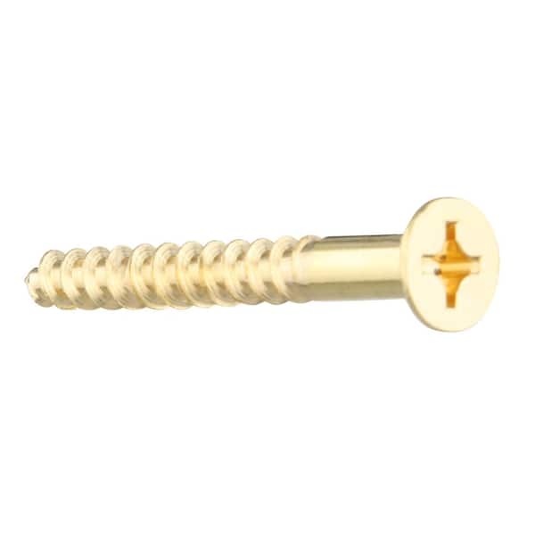 Everbilt #8 x 1-1/2 in. Phillips Round Head Brass Wood Screw (2-Pack)  810201 - The Home Depot