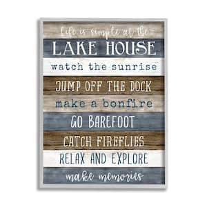 Life Is Simple Lake House List Design by Natalie Carpentieri Framed Typography Art Print 20 in. x 16 in.