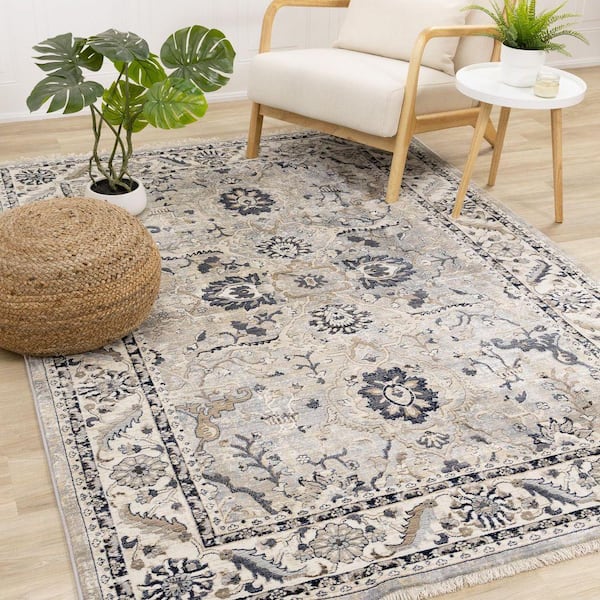 Jovira Collections 2 ft. x 8 ft. Beige Elegant Indoor Runner Rug