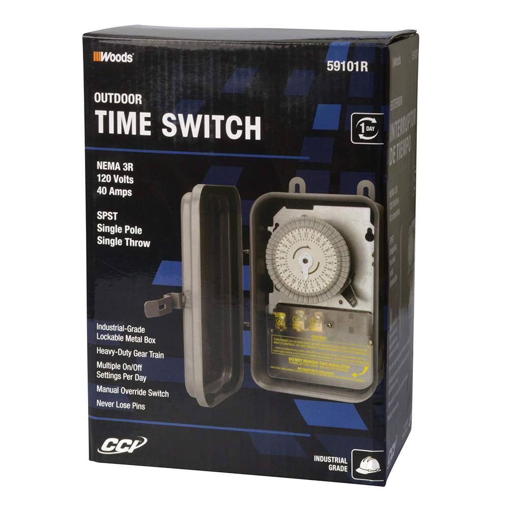 Gray Heavy Duty Outdoor Mechanical Timer with Lockable Box