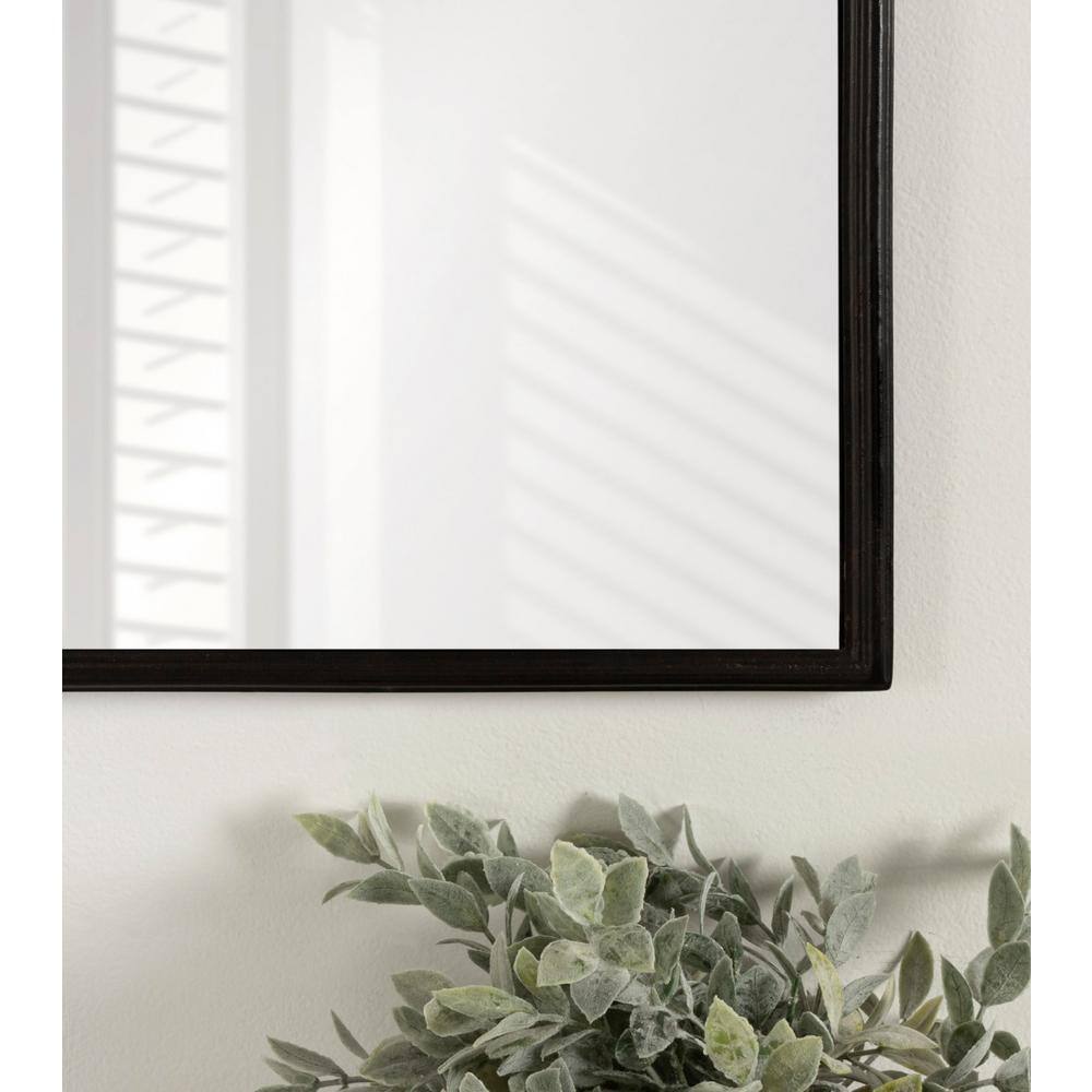 Caskill Black Arched Wall Mirror with Wood Frame