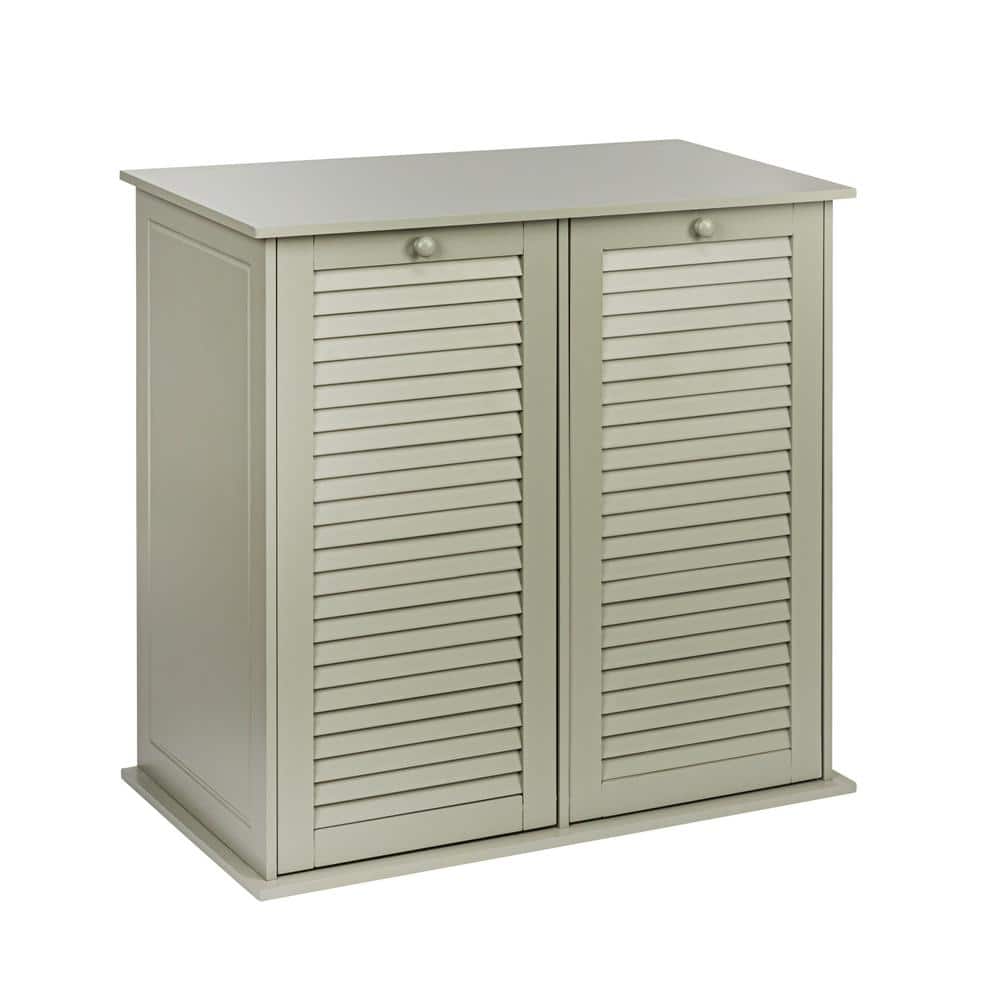 Gray Tilt-Out Cabinet Laundry Sorter with Shutter Front