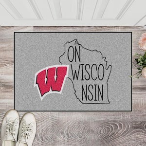 Wisconsin Badgers Southern Style Gray 1.5 ft. x 2.5 ft. Starter Area Rug