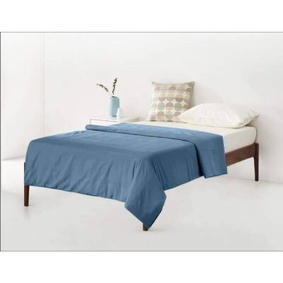Blue Grey 60 x 80 in. Queen Natural Bamboo Duvet Cover for Weighted Blankets