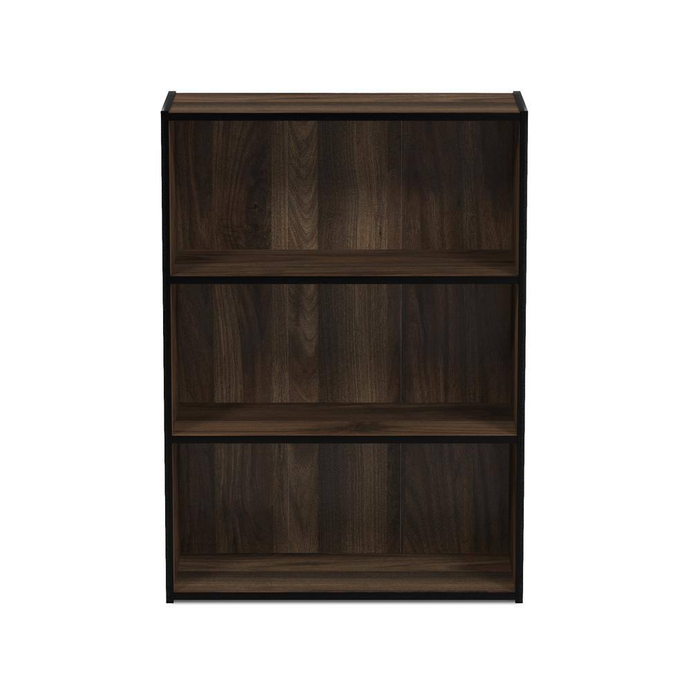 Columbia Walnut 12"x35" 3-Tier Open Shelf Bookcase