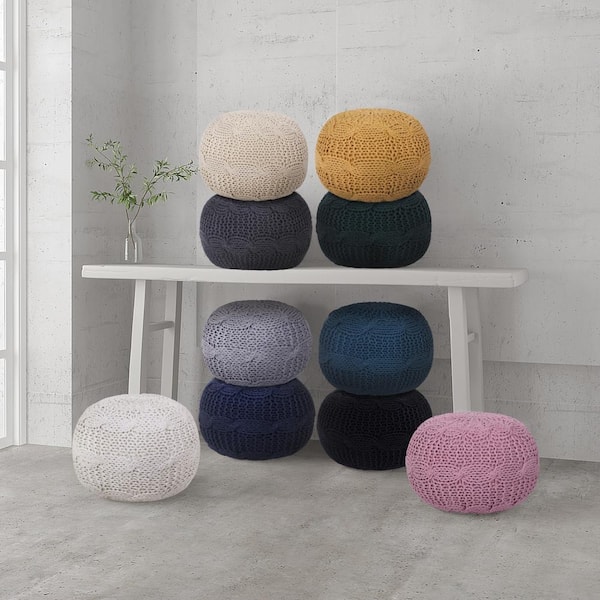 Hand knit online pouf