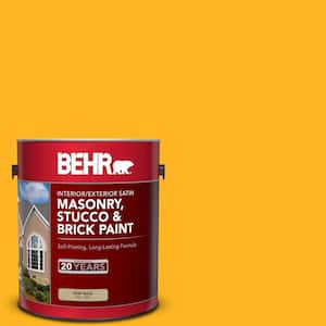 1 gal. #P260-7 Extreme Yellow Satin Interior/Exterior Masonry, Stucco and Brick Paint