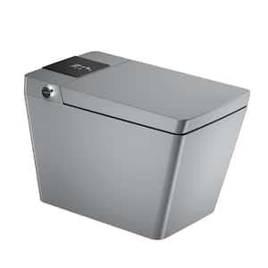 Square Bidet Toilet 0.8/1.2 GPF in Grey with Heated, Deodorizing, Soft Close