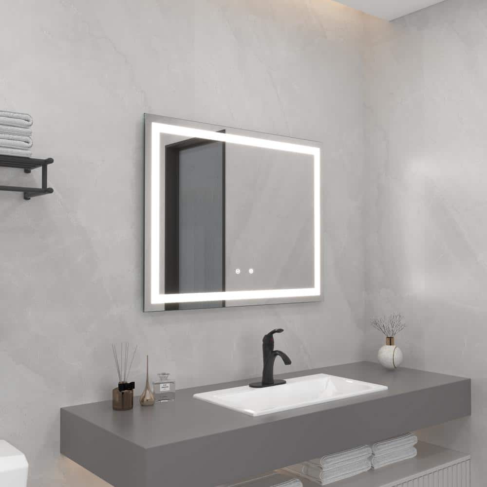 Luminous Crystal 32"x24" Frameless LED Bathroom Vanity Mirror