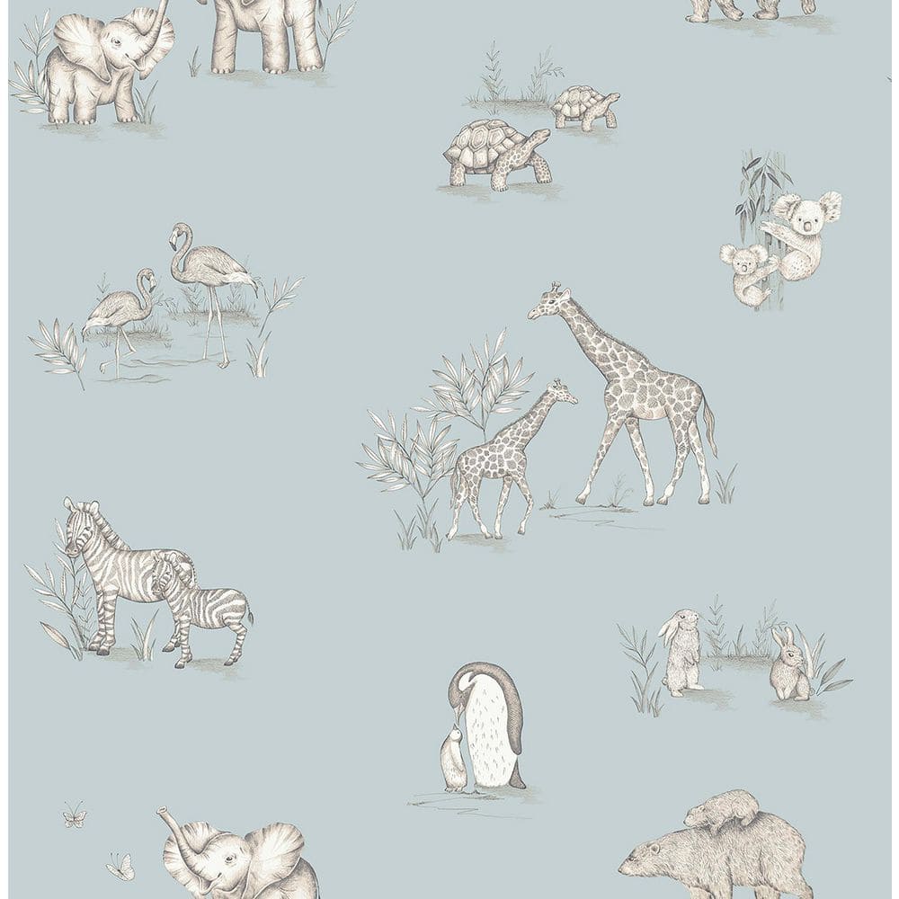 Safari Babies Blue Animal Wallpaper Sample price history on PriceWatchPro