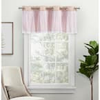 Catarina Rose Blush Solid Lined Room Darkening Grommet Top Valance, 52 in. W x 18 in. L
