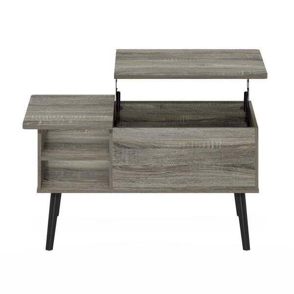 Furinno JENSEN 17.7 in. Grey Oak Rectangle Wood Coffee Table with