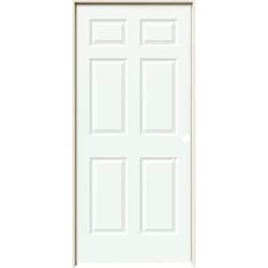 36 in. x 80 in. Colonist White Painted Left-Hand Smooth Solid Core Molded Composite MDF Single Prehung Interior Door