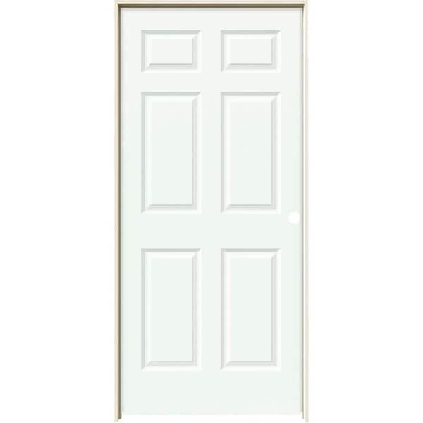 JELD-WEN 36 in. x 80 in. Colonist White Painted Left-Hand Smooth Molded Composite Single Prehung Interior Door