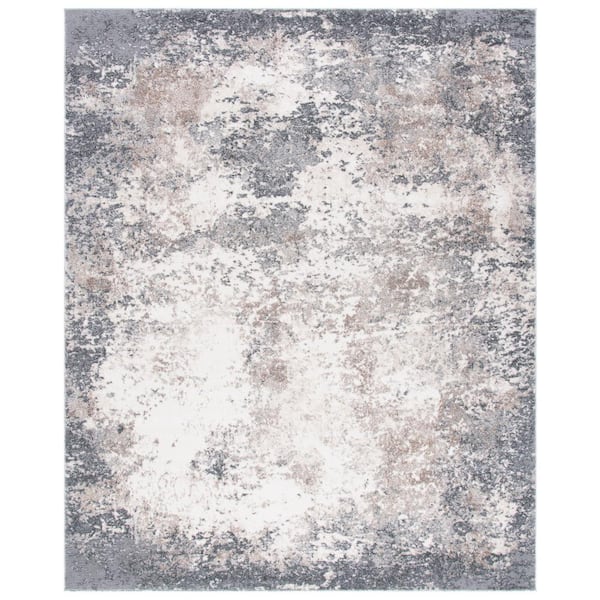 SAFAVIEH Aston Gray/Ivory 9 ft. x 12 ft. Distressed Area Rug