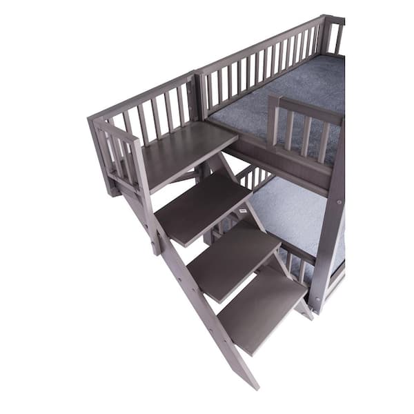 Pet Ecoflex Large Grey Dog Bunk Bed, Dog Stairs For Bunk Beds