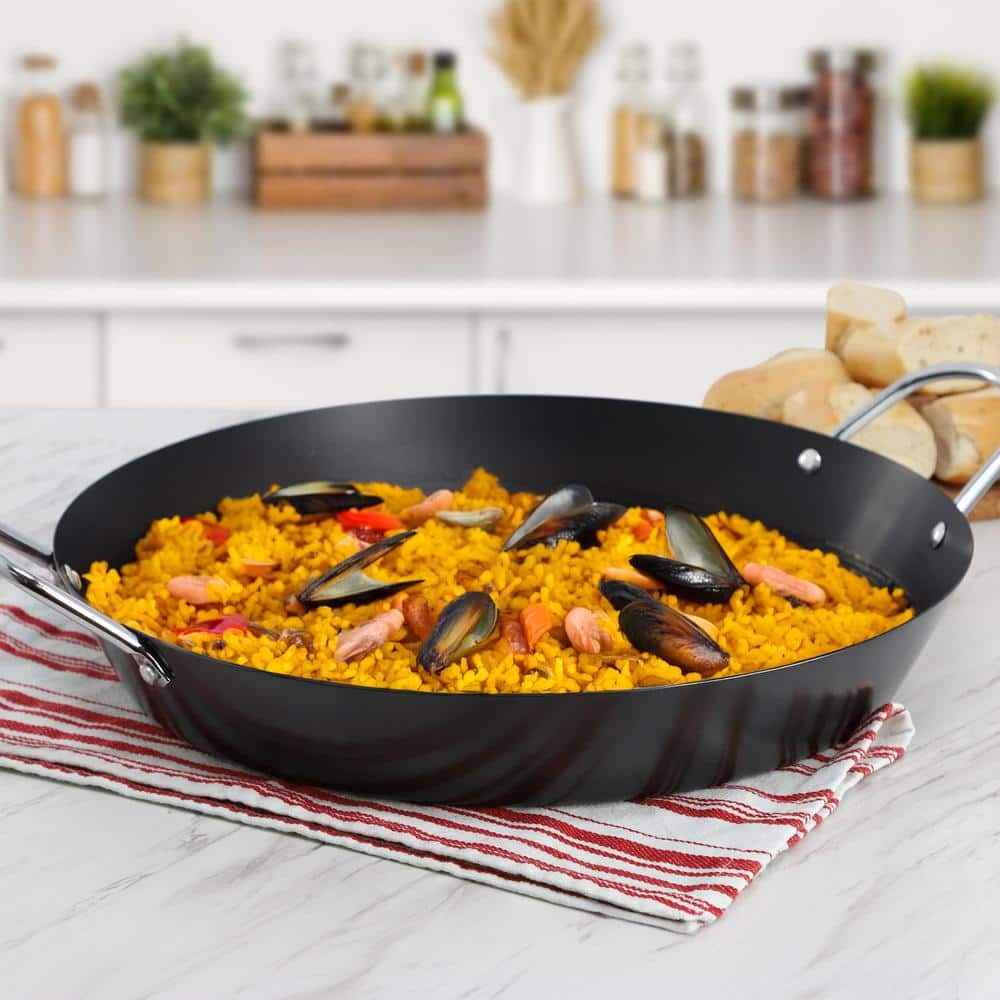 Oster 16-inch Dark Gray Carbon Steel Paella Pan