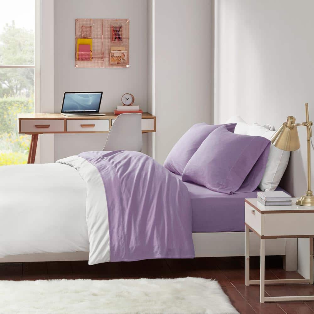 Purple Queen Jersey Knit Cotton Blend Sheet Set