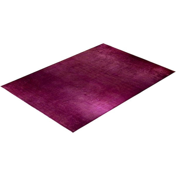 Overdyed Red 12 ft. x 18 ft. Solid Wool Indoor Area Rug