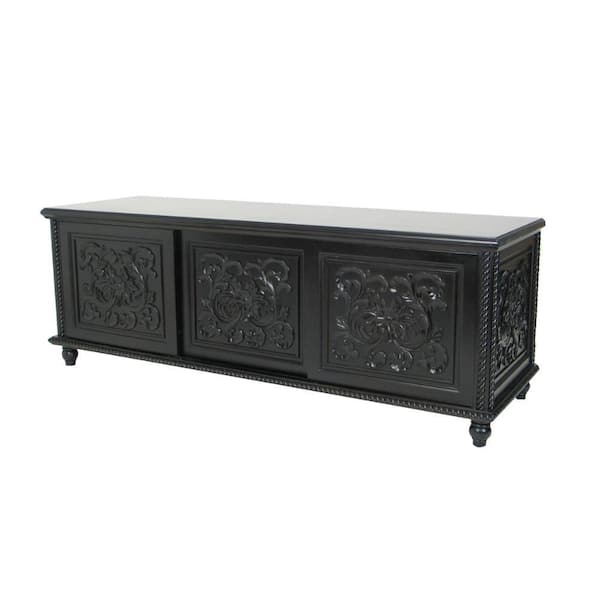 Benjara 62 in. Brown Wood TV Stand Fits TVs up to 60" in. with 2 Shelves