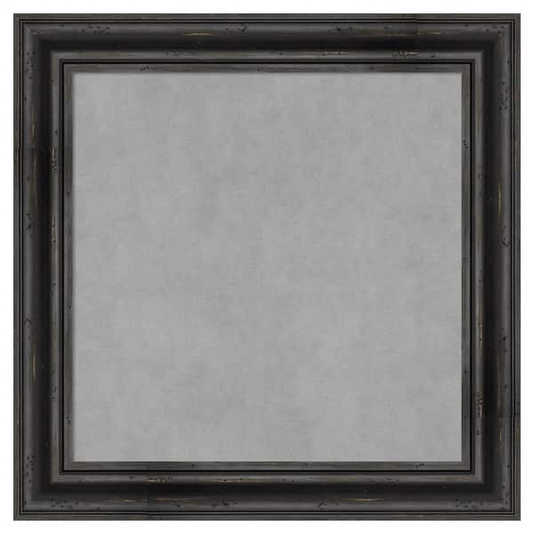 Amanti Art Rustic Pine Black 25 in. x 25 in Framed Magnetic Board