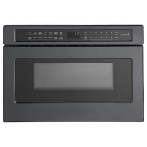24 in. Width . 1.2 cu.ft. Built-In Microwave Drawer in Matte Black with Sensor Cooking