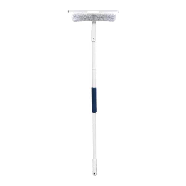 Unger 14 in. Microfiber Window Squeegee and Scrubber with 5 ft. Telescoping Pole