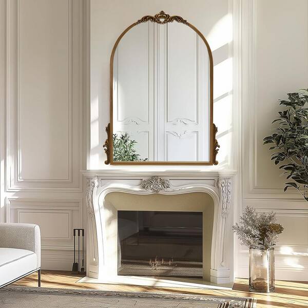 Sxiawe 24 in. W x 32 in. H Baroque Arched Classic Metal Framed