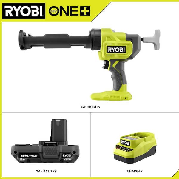 ONE+ 18V Cordless 10 oz. Caulk & Adhesive Gun with 2.0 Ah Battery and Charger Kit