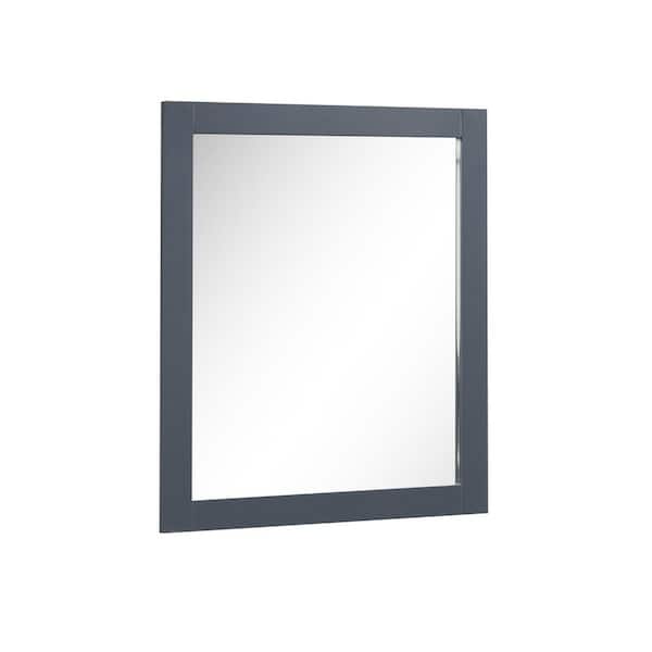HOMEVY STUDIO Galsaky 28 in. W x 32 in. H Rectangular Framed Surface-Mount Bathroom Vanity Mirror in Charcoal Gray