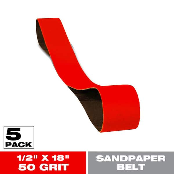 DIABLO ½ in. x 18 in. 50-Grit (Coarse) Detail File Sanding Belt (5-Pack)