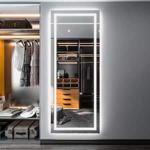 32 in. W x 84 in. H Wall-mounted Full-length Mirror LED Light Full Body Mirror